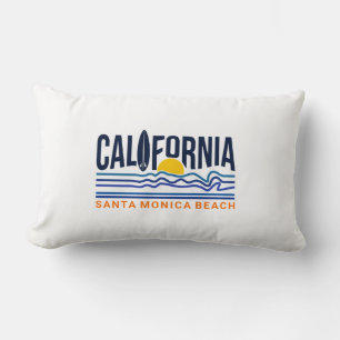 California Surf Golflijn Illustratie Zon Strand V Kussen