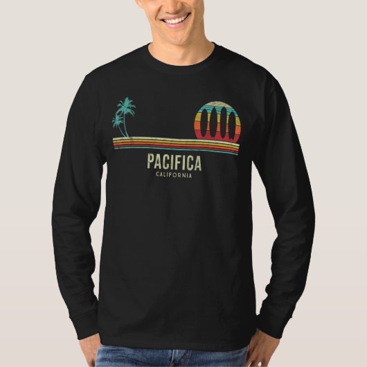 California Surf Pacifica Surfing Board Sur T-shirt (Voorkant)
