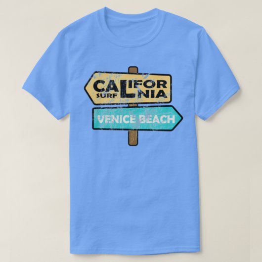 California Surf Sign Sticker T-shirt (Design voorkant)