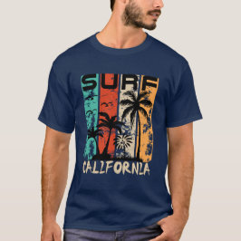 California Surf Summer Beach Surfing Design T-shirt