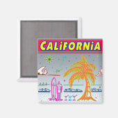 "CALIFORNIA" Surfer Beach Magneet (Voorkant / Achterkant)