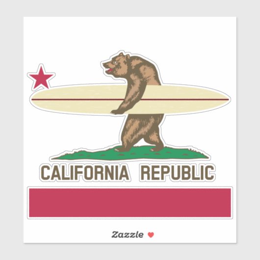 California Surfer Beer op maat gesneden vinyl Stic Sticker (Vel)