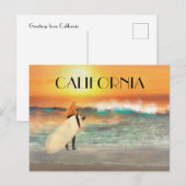 California Surfer Girl Beach Sunset Briefkaart (Voorkant / Achterkant)