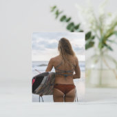 California Surfer Girl briefkaart (Staand voorkant)