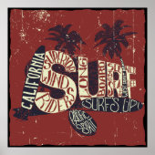 California Surfer Quote Poster (Voorkant)