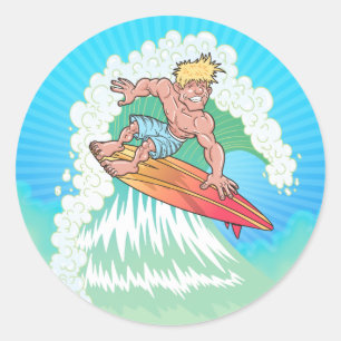 California Surfer Ronde Sticker