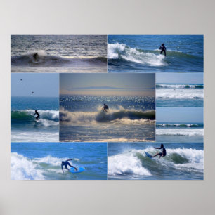 California Surfers Collage Poster