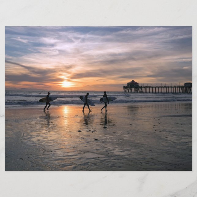 California Surfers op Sunset Scrapbook Paper (Voorkant)