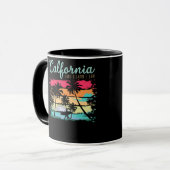 California Surfing Beach Summer Retro Surf Mok (Voorkant links)
