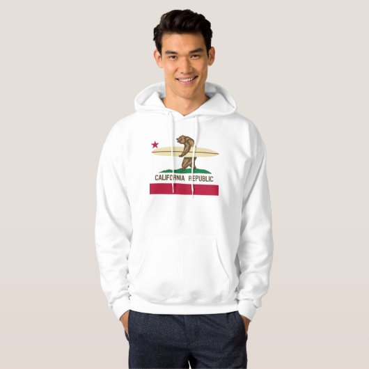 California Surfing Beer Mannen Hoodie (Voorkant volledig)