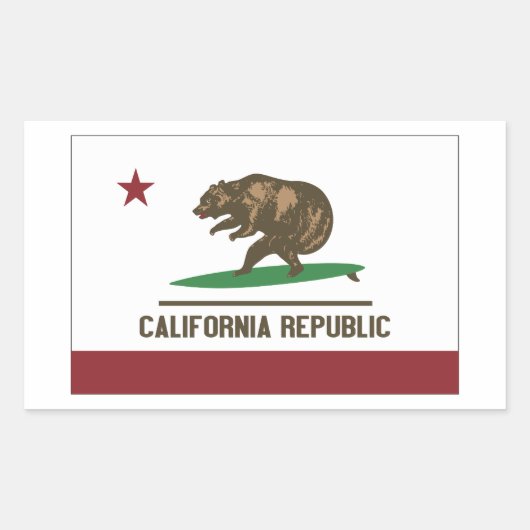 California Surfing Beer Rechthoekige Sticker (Voorkant)