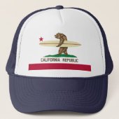 California Surfing Beer Trucker Hat Trucker Pet (Voorkant)