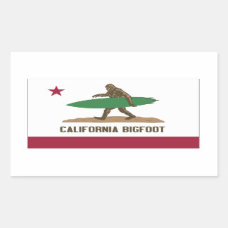California Surfing Bigfoot Shortboard Rechthoekige Sticker