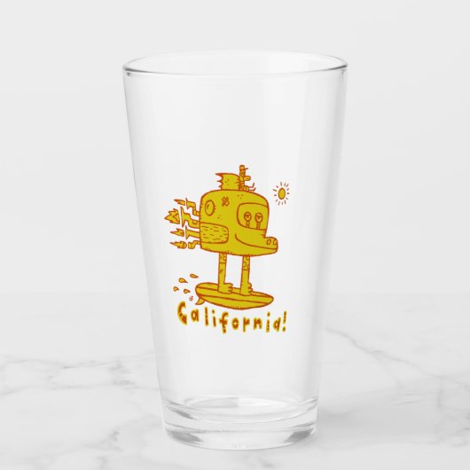 California Surfing Monster Truck Pint Glass Glas (Voorkant)