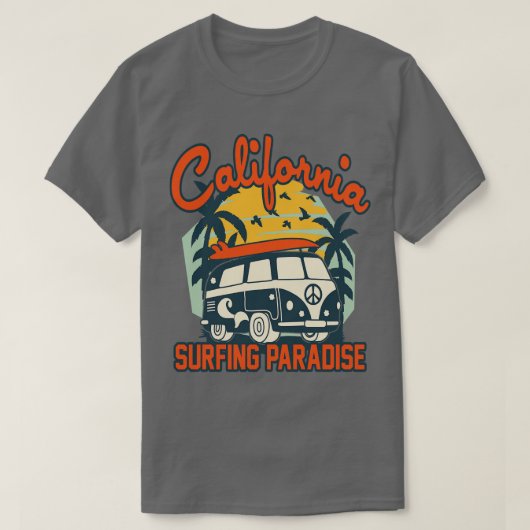 California Surfing Paradise T-shirt (Design voorkant)