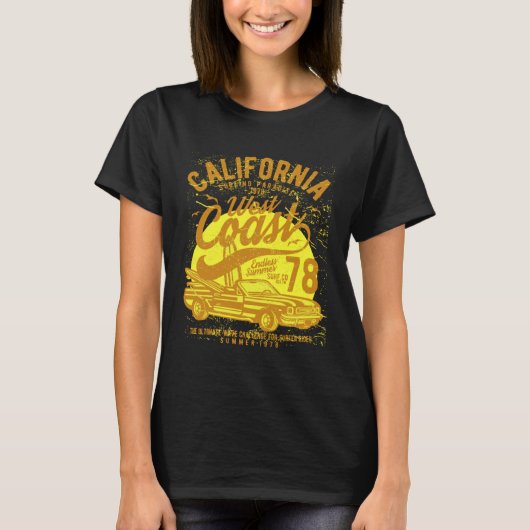 California Surfing Paradise  West Coast Since 78 T-shirt (Voorkant)