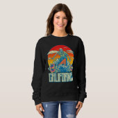 California Surfing Skeleton Skull Dead Waves Retro Trui (Voorkant volledig)