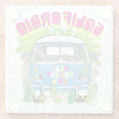 California Surfing Van Glazen Onderzetter (Achterkant)