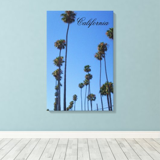 CALIFORNIA TALL PALM TREES CANVAS PRINT (Insitu (Houten vloer))