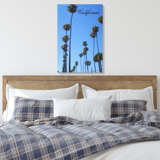 CALIFORNIA TALL PALM TREES CANVAS PRINT (Insitu (Slaapkamer))