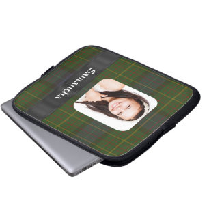 California tartan plaid foto sjabloon laptop sleeve