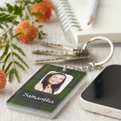 California tartan plaid foto sjabloon sleutelhanger (Voorkant Rechts)