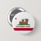 California Teddy Bear Flag Ronde Button 5,7 Cm (Voorkant /achterkant)