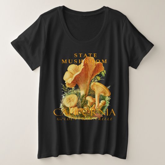 California Territory Mushroom Golden Chanterelle Grote Maat T-shirt (Design voorkant)