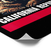 California The Golden State Bear Flag Poster (Hoek)