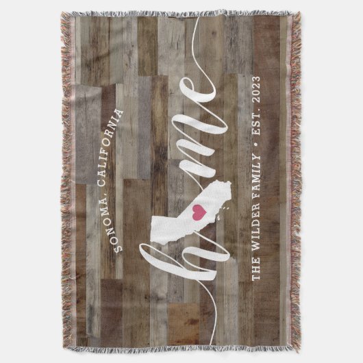 California Thuisstaat Persoonlijke Houten Uitzicht Deken (Voorkant Verticaal)