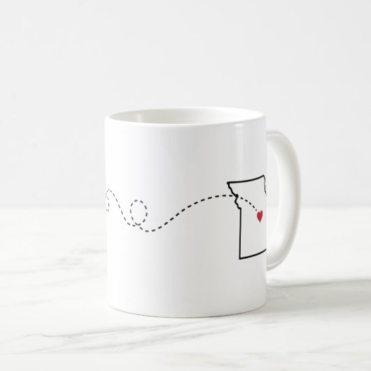 California to Missouri - Heart2Heart Coffee-Mok Koffiemok (Voorkant rechts)