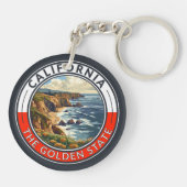 California Travel Art Badge Sleutelhanger (Achterkant)