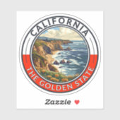 California Travel Art Badge Sticker (Vel)