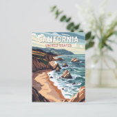 California Travel Art Vintage Briefkaart (Staand voorkant)