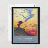 California Travel Poster Briefkaart (Voorkant / Achterkant)
