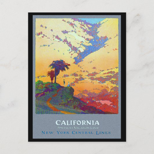 California Travel Poster Briefkaart (Voorkant)