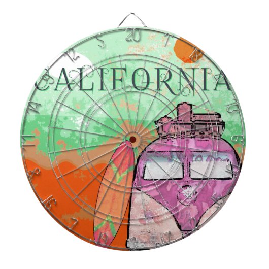 California Travel Poster Dartbord (Voorkant)