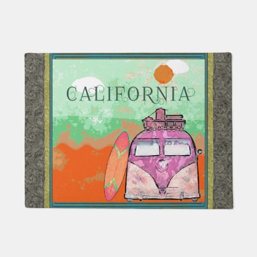California Travel Poster Doormat Deurmat (Voorkant)