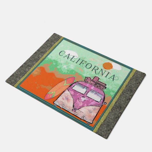 California Travel Poster Doormat Deurmat (Schuin)