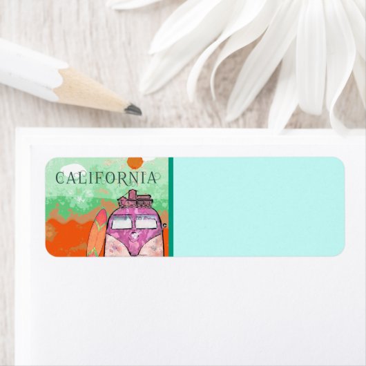 California Travel Poster Return Label (Insitu)