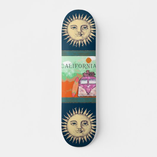 California Travel Poster Skateboard (Voorkant)