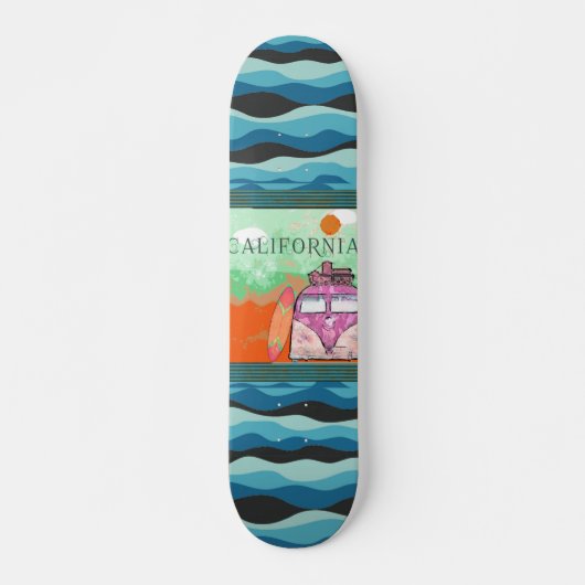 California Travel Poster Skateboard (Voorkant)