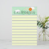 California Travel Poster Stationery Briefpapier (Staand voorkant)