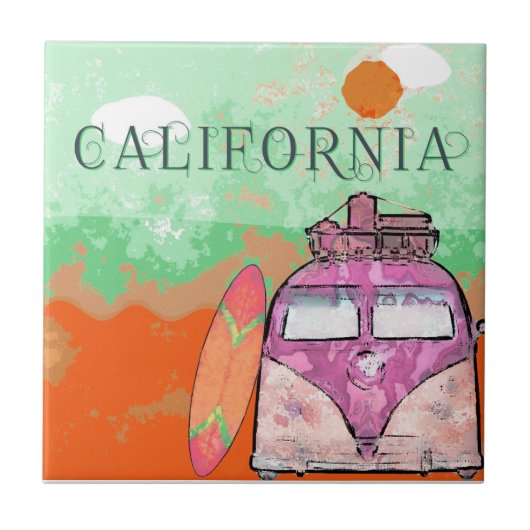 California Travel Poster Tegeltje (Voorkant)