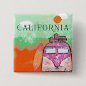 California Travel Poster Vierkante Button 5,1 Cm (Voorkant)