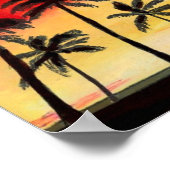California Tropical Beach Palm Trees Sunset Poster (Hoek)