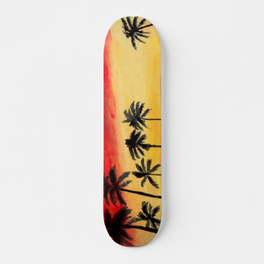 California Tropical Palm Trees Sun Skateboard Art (Voorkant)