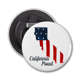 California Trots Patriottische Waterverf Amerikaan Button Flesopener