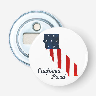 California Trots Patriottische Waterverf Amerikaan Button Flesopener