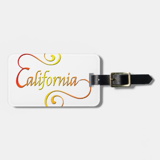 California Typography Art Bagagelabel (Voorkant horizontaal)
